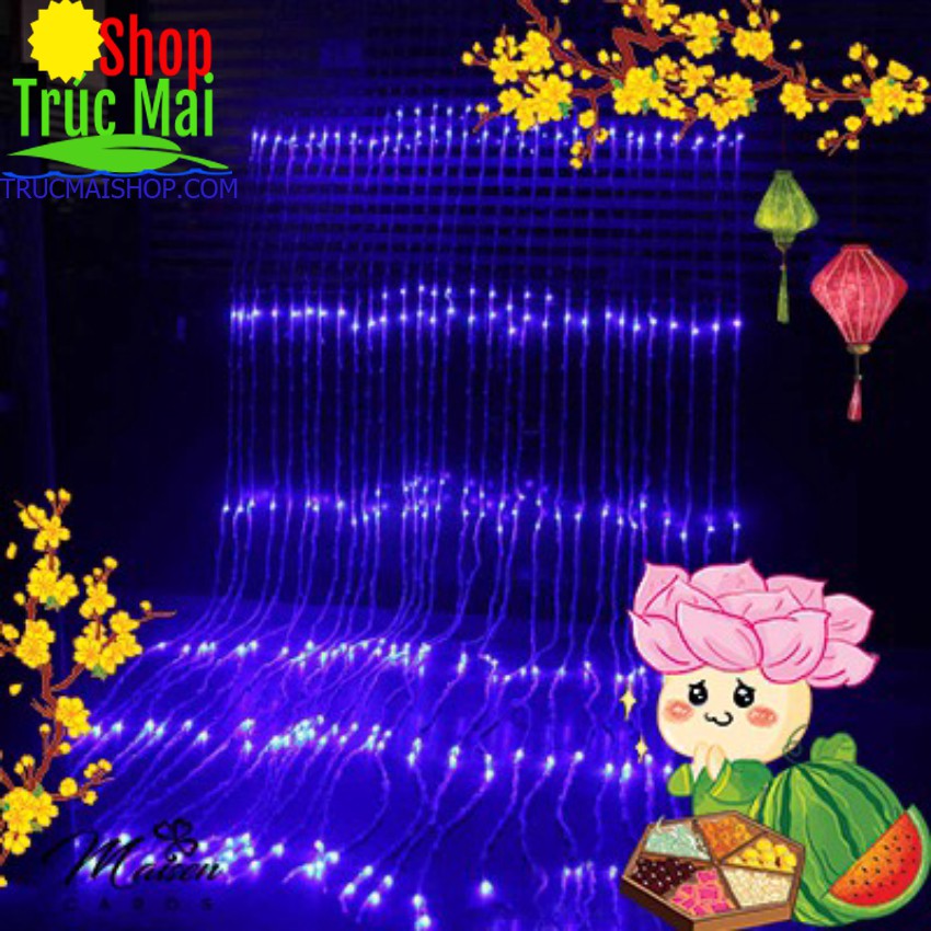 Combo 10 Bộ Đèn Led Thả Rèm Mưa Rơi/ Thác Nước - Đèn Nháy Thả Mành, Trang Trí Cây Đẹp Lung Linh