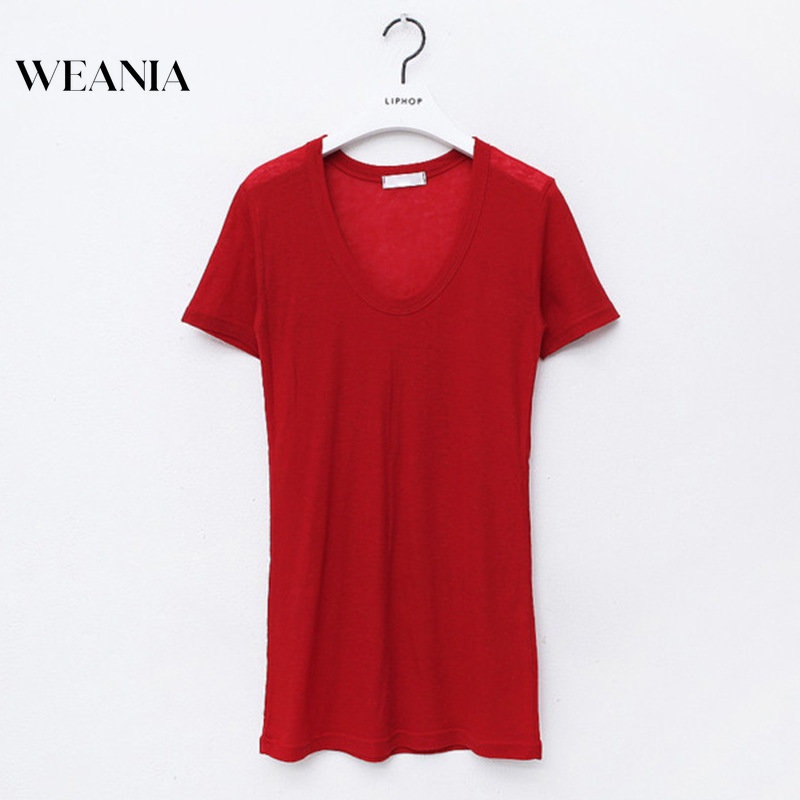 Áo Thun Tay Ngắn Cổ Chữ V Khoét Sâu Phong Cách Quyến Rũ