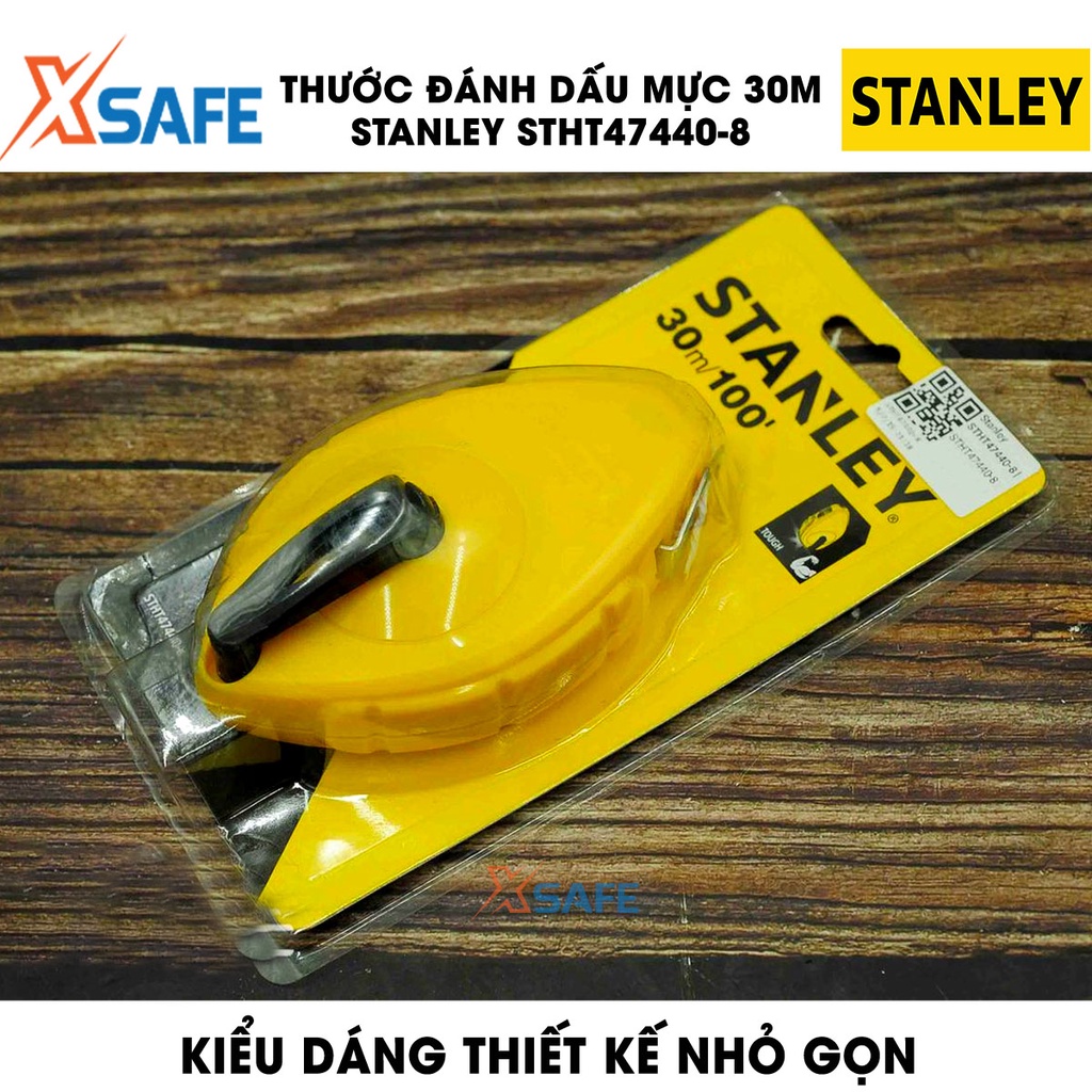 Thước đánh dấu vạch mực STANLEY vỏ nhựa ABS Dụng cụ đánh dấu Stanley có đầu móc làm bằng thép không gỉ, thiết kể nhỏ gọn