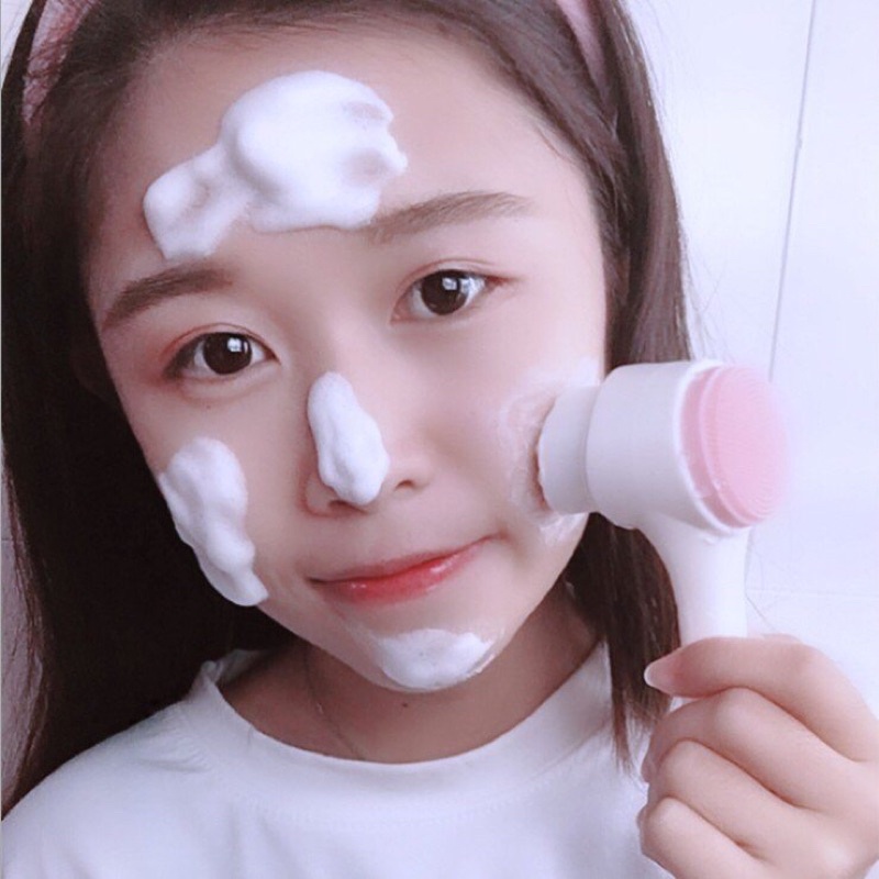 Cọ rửa mặt 2đầu massage mềm mại