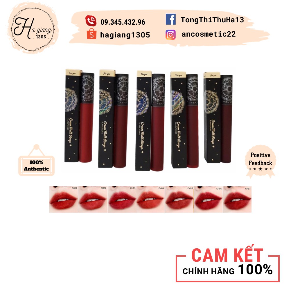 [FREESHIP XTRA] [Hot New] Son Kem Lì Black Rouge Cream Matt Rouge | Thế Giới Skin Care