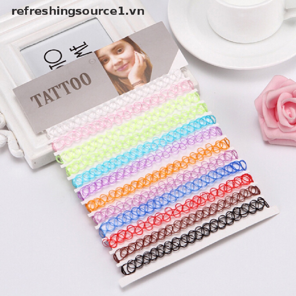 Set 12 Vòng Cổ Choker Co Giãn Phong Cách Punk Cổ Điển Hàng Mới Dành Cho Bạn Nữ {refreshingsource1.vn}