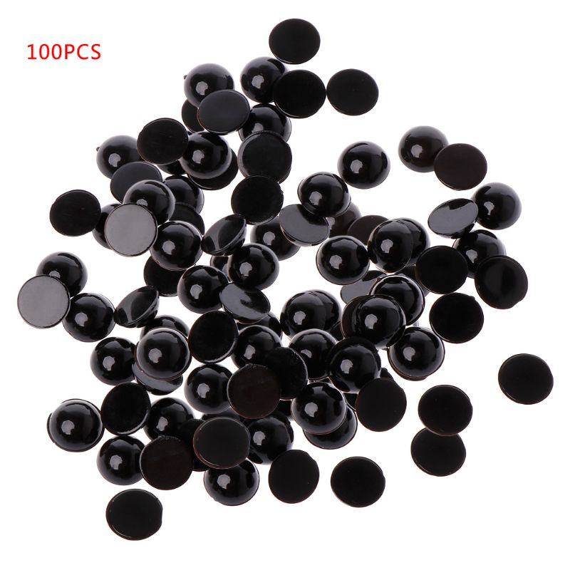 Set 100 Con Mắt Nhựa Màu Đen 6-18mm Cho Búp Bê Thú Nhồi Bông