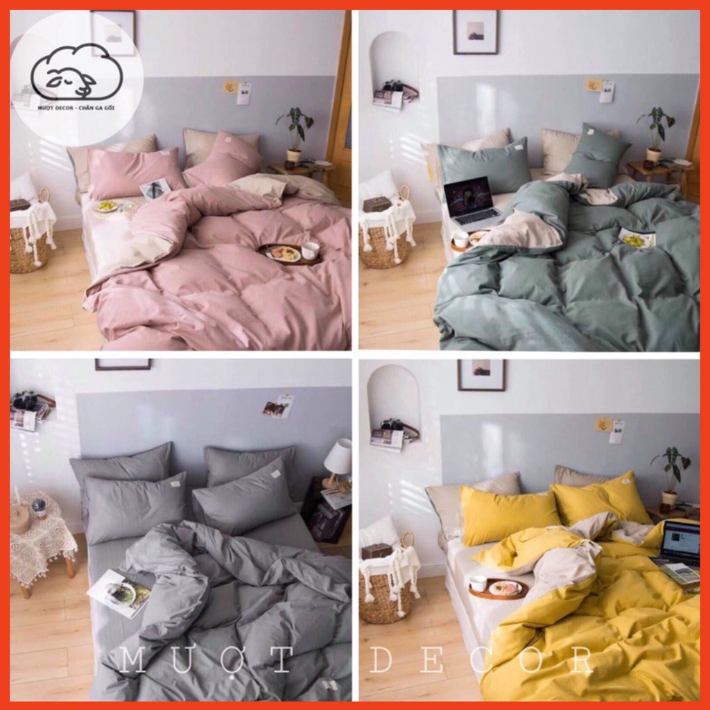 Bộ Chăn Ga Gối ❤️ cotton đũi hè cotton tici đủ size đệm dùng được hai mặt miễn phí bo chun Mượt Decor cao cấp chính hãng