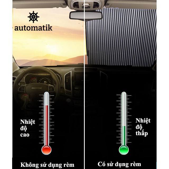 Tấm Che Nắng Ô Tô Màn Rèm Chắn Nắng Kính Lái Oto Siêu Hít Chuyên Dụng  - Automatik