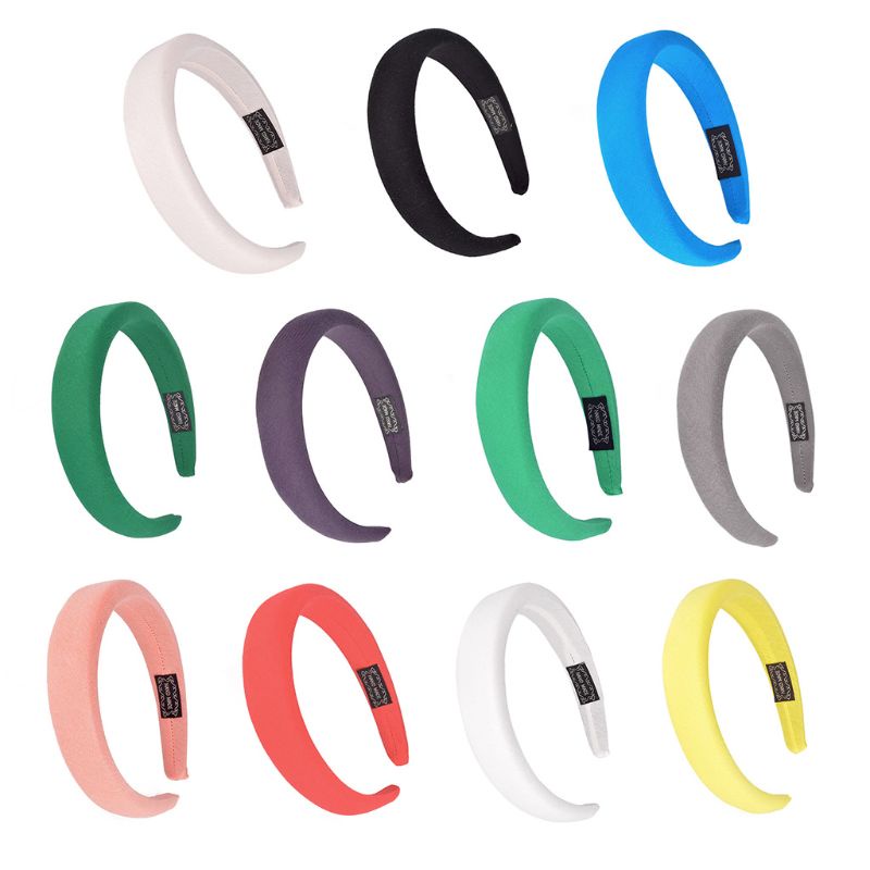 Băng Đô Bằng Xốp Dày Màu Kẹo Trơn Chống Trượt Phong Cách Dân Tộc Cổ Điển Dành Cho Bạn Nữ