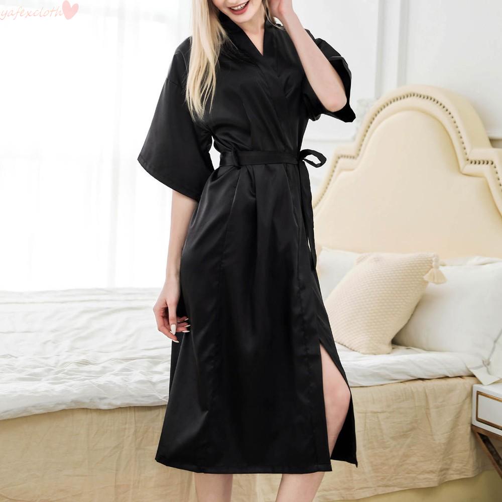 Áo choàng ngủ vải lụa satin ngắn tay thời trang cho nữ
 | BigBuy360 - bigbuy360.vn