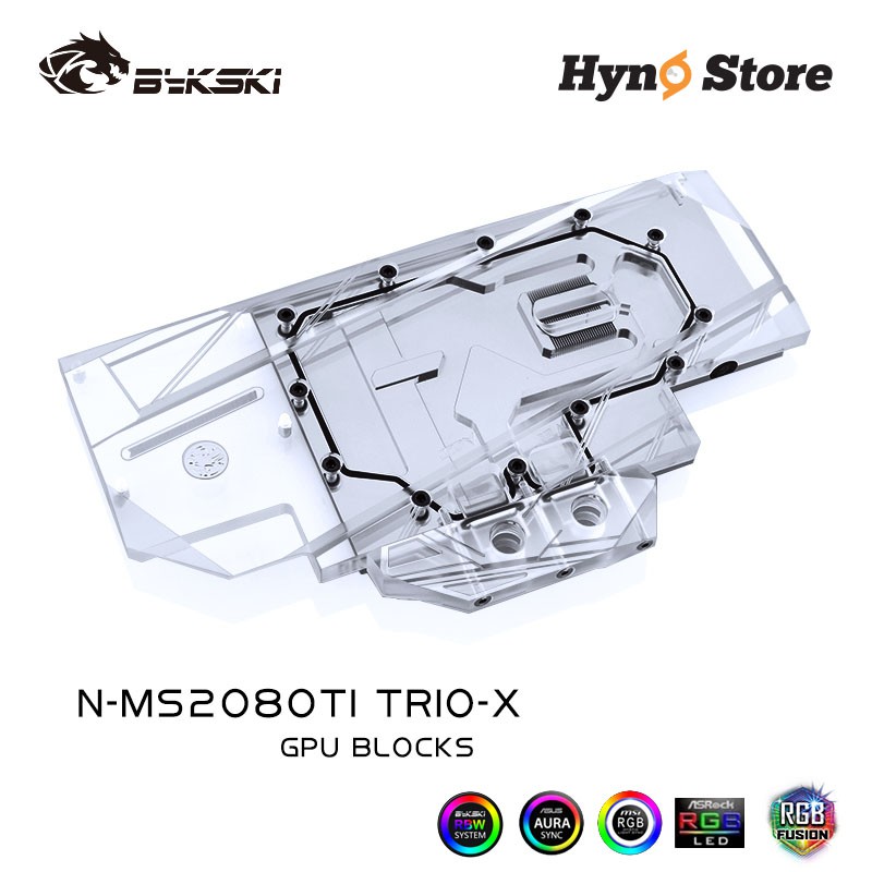 Block VGA Bykski chính hãng N-MS2080TI TRIO-X for MSI RTX2080TI TRIO Tản nhiệt nước custom chất lượng cao - Hyno Store