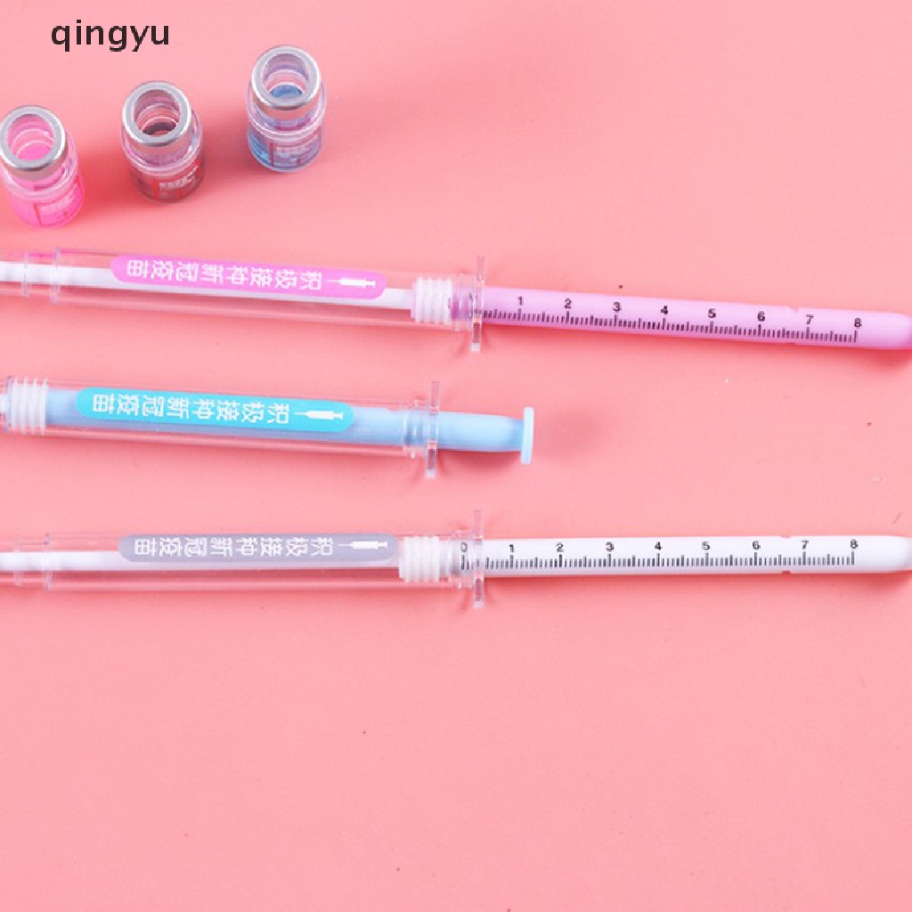 Set 2 Bút Kí Tên Hình Ống Tiêm Dạng Nhấn Dành Cho Văn Phòng