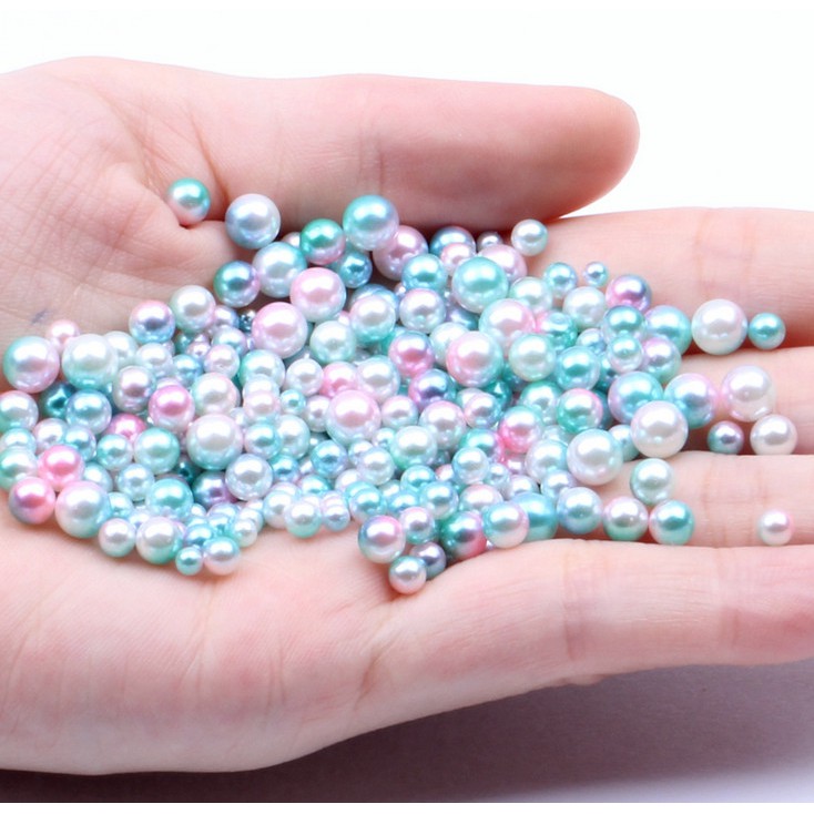 Chuỗi hạt ngọc trai giả 4 6 8 10mm nhiều màu không lỗ dùng làm trang sức thủ công
