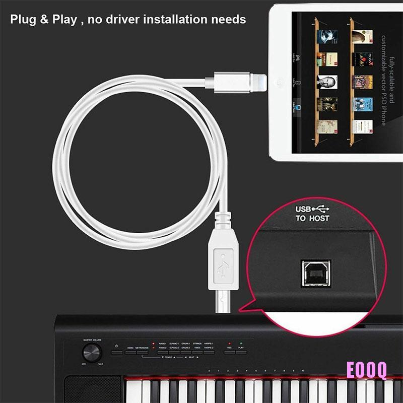 Dây kết nối đầu lightning sang Type-b của đàn piano chuyên dụng cho iPhone 7 8 X iPad