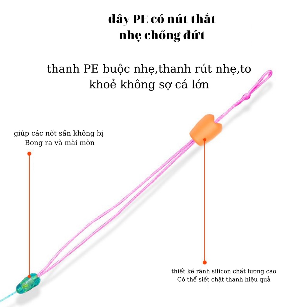 Trục Câu Đài Thiên Lý Lai Buộc Sẵn Tàng Hình Cao Cấp Màu Tím Dùng Cho Cần Câu Từ 3m6 - 8m - Mika Fishing