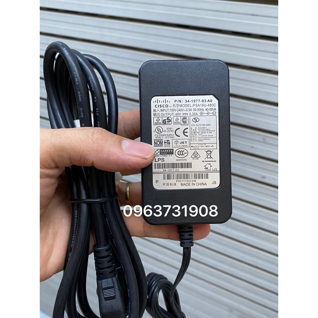 Adapter nguồn điện thoại IP phone Cisco 48V-0.38A hàng cao cấp