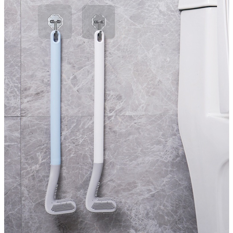 Cây chà bồn cầu, cọ toilet silicon hình chữ L dụng cụ vệ sinh chà rửa đa năng có thể tẩy rửa mọi ngóc ngách của bồn cầu