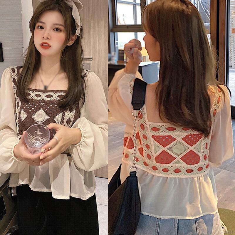 Áo Sơ Mi Chiffon Tay Dài Phong Cách Hàn Quốc Thời Trang Mùa Thu