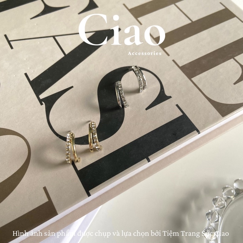 [HOẢ TỐC 1H] Khuyên tai/ Bông tai mạ bạc S925 thiết kế hình chữ C Ciao accessories