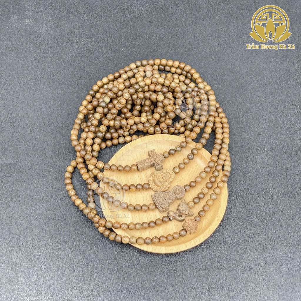 Vòng tay chuỗi tràng 108 hạt phong thủy trầm hương HÀ XÁ mix charm tốc đeo tay cặp đôi nam nữ may mắn tài lộc