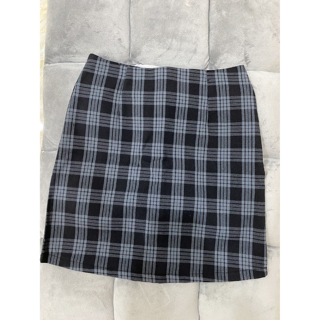 Set đầm nữ sọc caro xanh đen chuẩn form thời trang cực tôn dáng