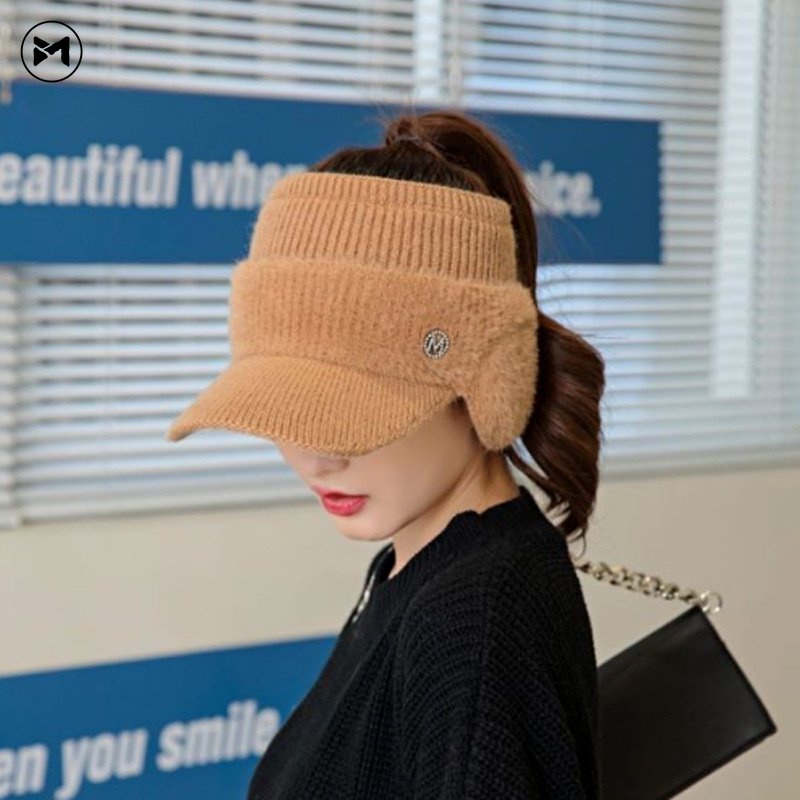 Mũ Len Hở Chóp Giữ Ấm Tai Thời Trang Thu Đông Phong Cách Hàn Quốc Cho Bé Trai