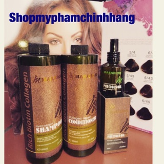 Combo Cặp gội xả MASARONI 800ml và tinh dầu 60ml chính hãng