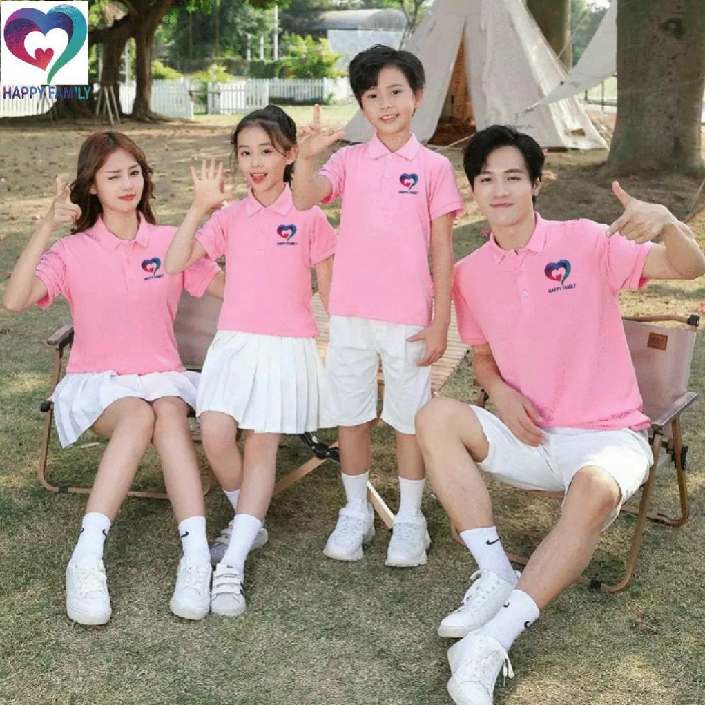 Áo đồng phục đi biển gia đình có cổ . Chất Liệu Poly Thái 4 Chiều Đủ Size Cho Tất Cả Các Thành Viên Từ 8 Đến 100kg