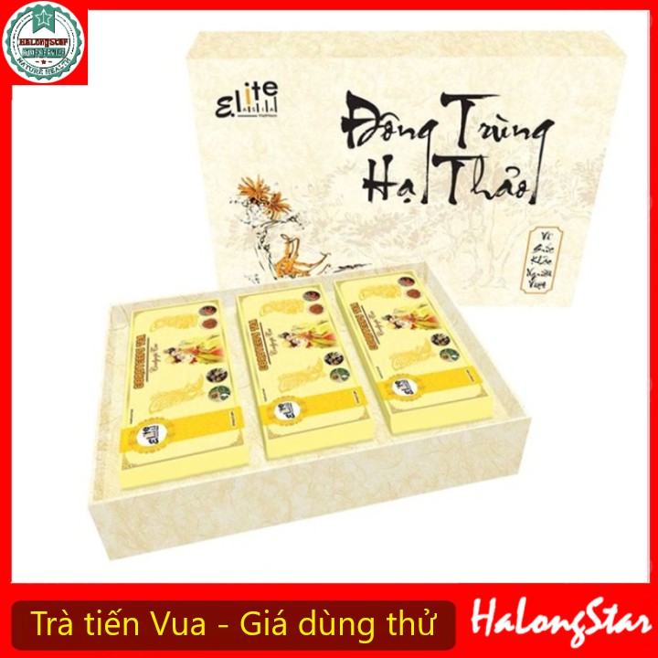 Trà Đông Trùng Hạ Thảo Tiến Vua ELITE ASIA.Trà thảo mộc mát gan, bổ thận, tăng cuong si.nh ly nam [Halong Stars]