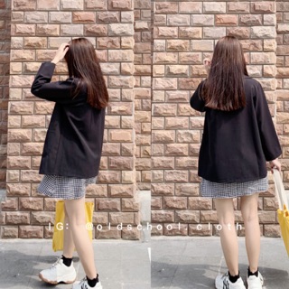 BLAZER ĐEN 1 CÚC TÚI VUÔNG (ảnh thật/sẵn)