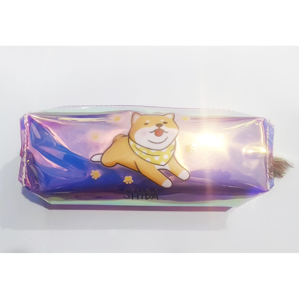 Hộp bút shiba HBHI14 hộp bút hologram hộp bút trong hoạt hình dễ thương