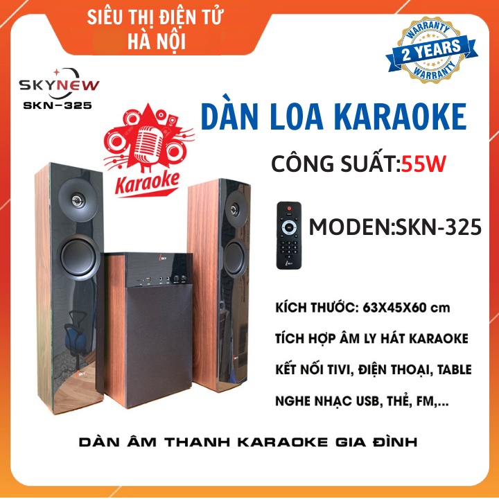 Loa Bluetooth - Loa Để Bàn - Kệ Tivi Skynew SKN-325 Vân Gỗ - Công Suất 55W ,Tích Hợp Bluetooth,Hát Karaoke  - Chính Hãng