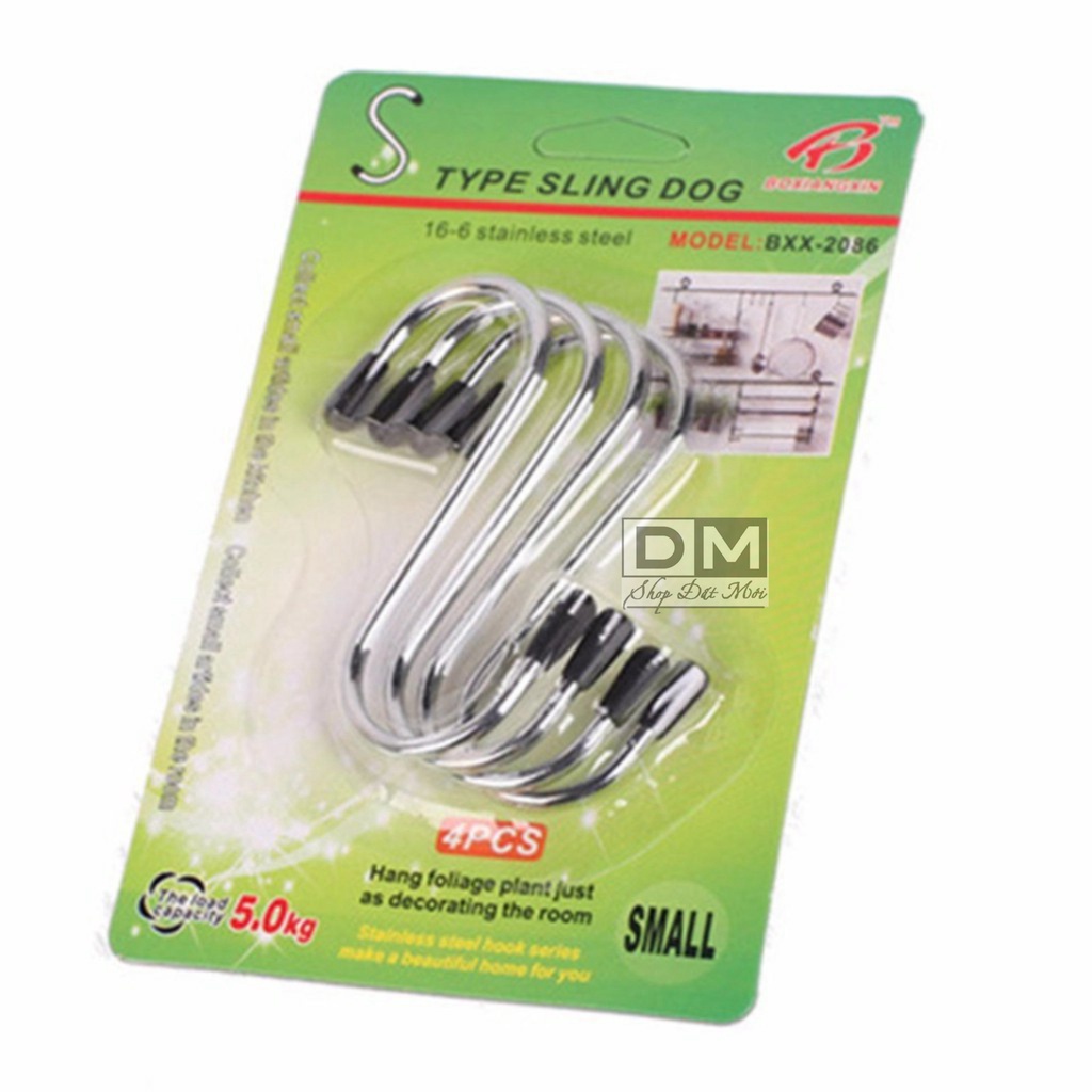 1 Vỉ 4 Móc Hình Chữ S- treo đồ tiện dụng