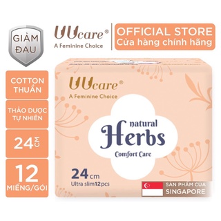 Băng vệ sinh Thảo Dược UUcare Natural Herbs ban ngày 24cm  12 miếng gói