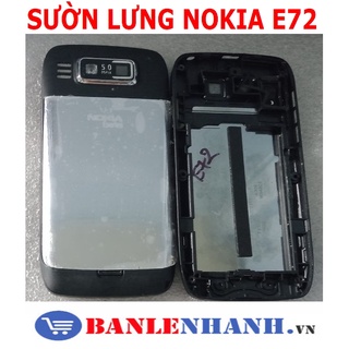 Vỏ sau nokia e72 không kèm các nút của thân sườn màu đen