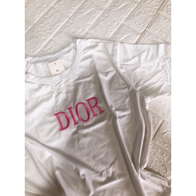 áo thun nữ thêu chữ ddyor phom rộng chất cotton xịn
