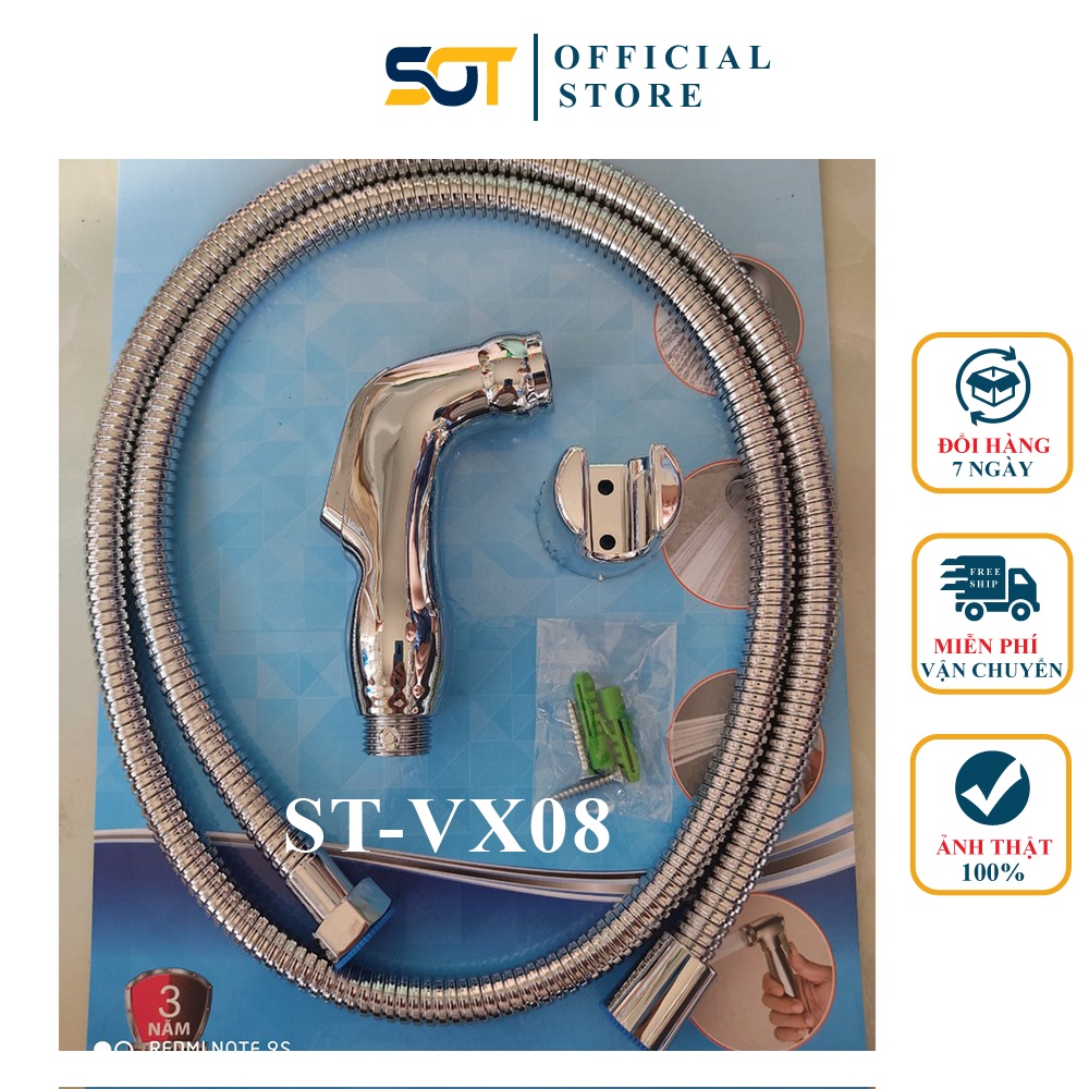 Bộ vòi xịt vệ sinh bồn cầu nhựa mạ Bóng ST-VX07 giá rẻ