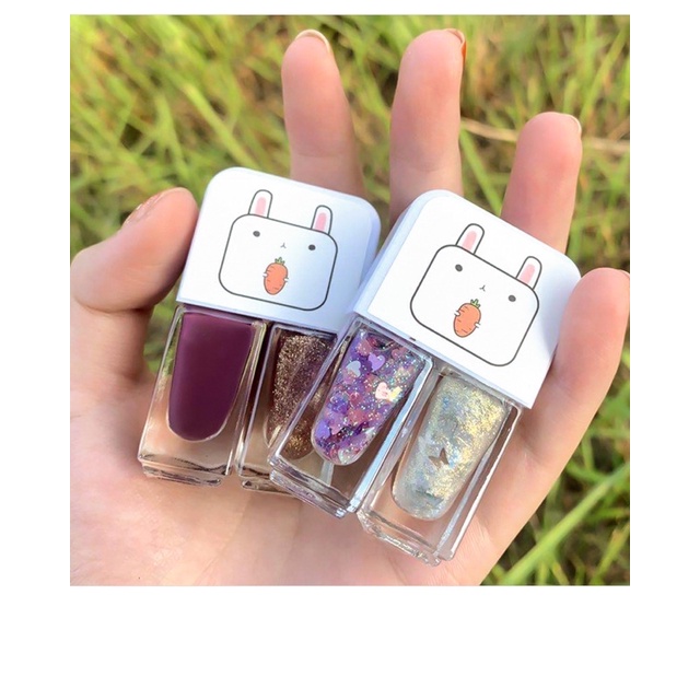 Sơn móng tay 2 trong 1 nhiều màu sắc xinh xắn, sơn móng tay mini, tiện lợi