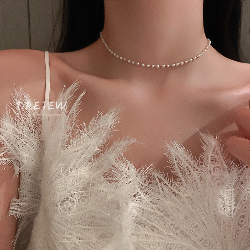 Dây chuyền DREJEW đính ngọc trai phong cách cổ điển sang trọng dành cho nữ