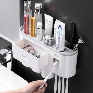 Bộ Nhả Kem Đánh Răng Tự Động Kệ Để Đồ Phòng Tắm Cao Cấp Oenon