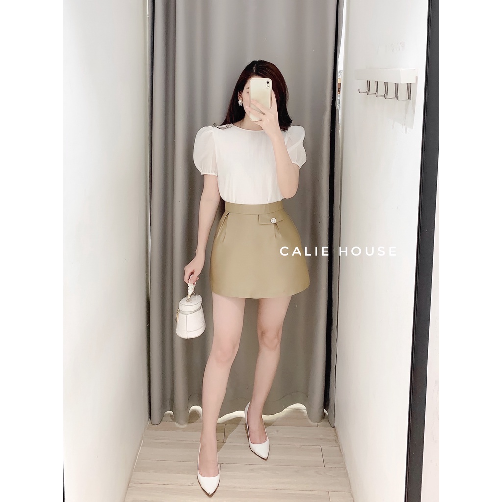 Chân váy Tafta cúc đá thời trang công sở Calie House CV45 | BigBuy360 - bigbuy360.vn