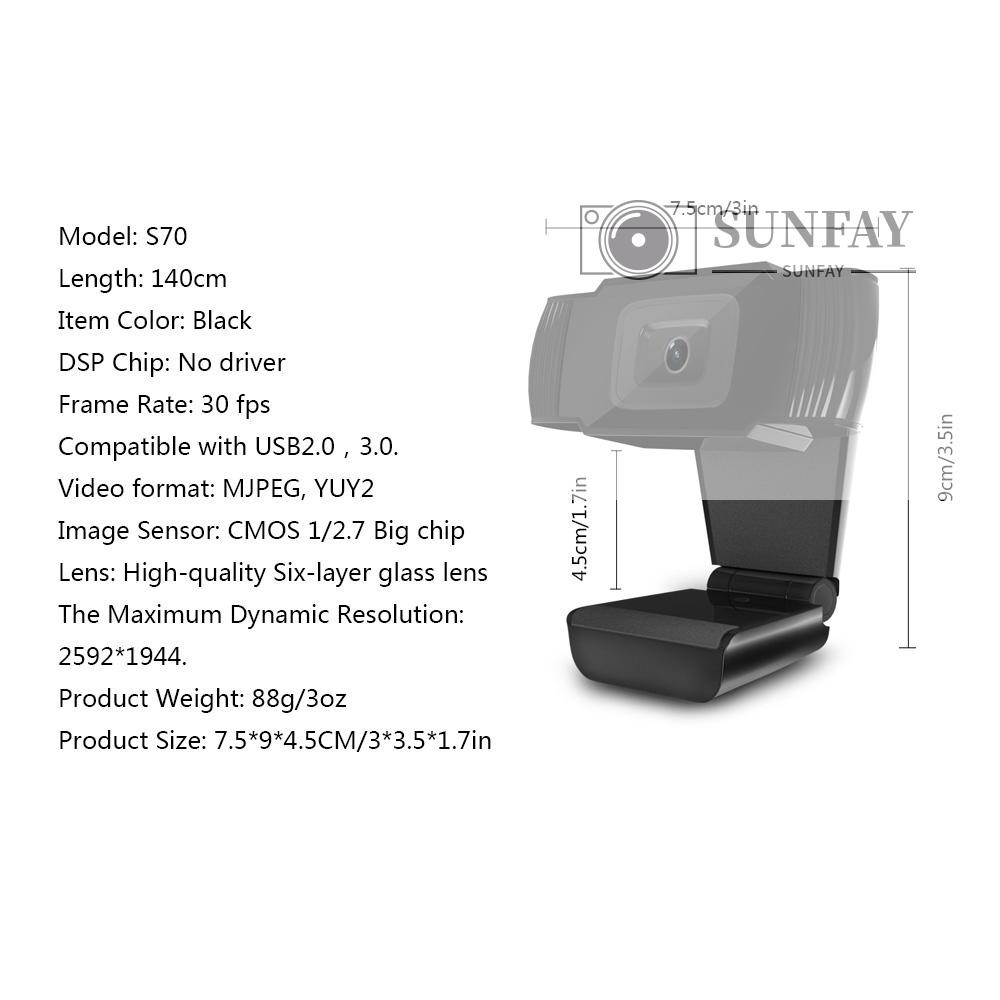Webcam Hxsj S70 Hd 5 Megapixel Hỗ Trợ 720p 1080 | BigBuy360 - bigbuy360.vn