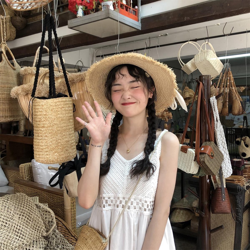 Đầm thời trang chiều dài trung bình cổ chữ V nhỏ nhắn màu trắng phong cách mùa hè trẻ trung dành cho nữ