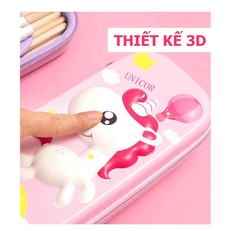 Hộp Bút Họa Tiết In Nổi 3D Sinh Động, Siêu Nhẹ, Chống Thấm Nước, dành cho bé trai và bé gái - NKHB02