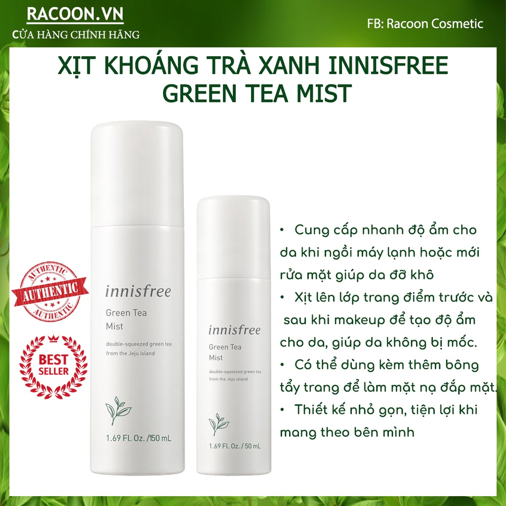 Xịt khoáng trà xanh Innisfree Green Tea Mineral Mist 150ml
