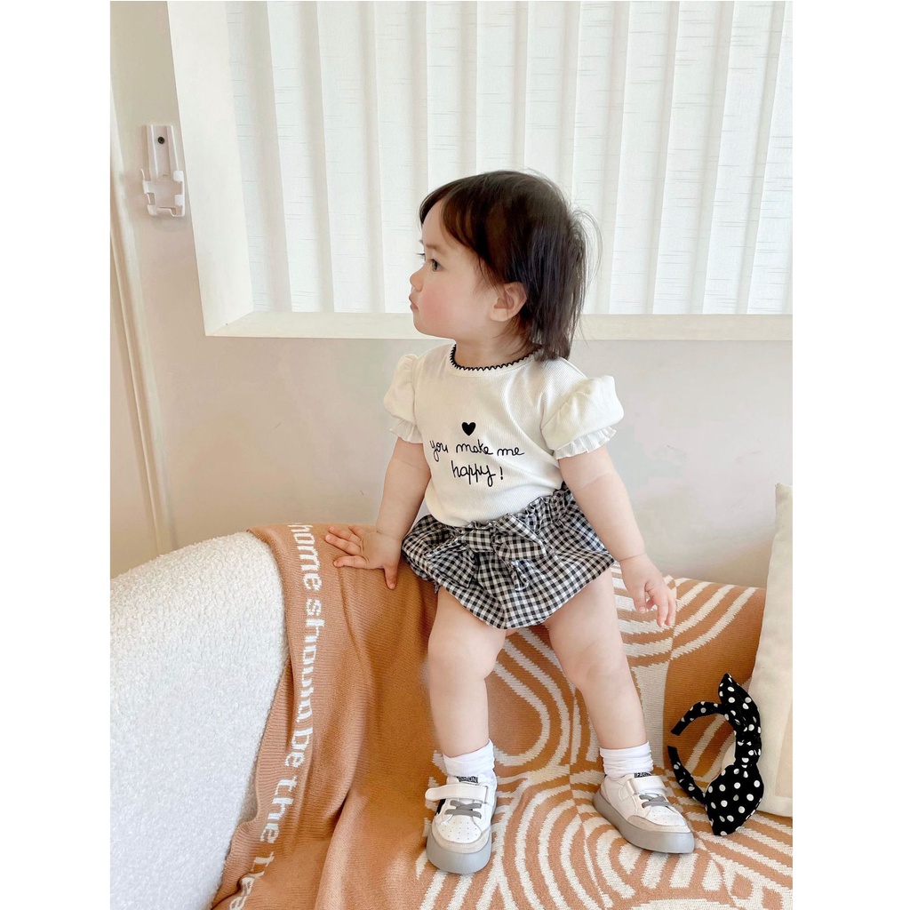 Quần Short Mỏng Đính Nơ Thời Trang Mùa Hè 2077 Cho Bé Gái