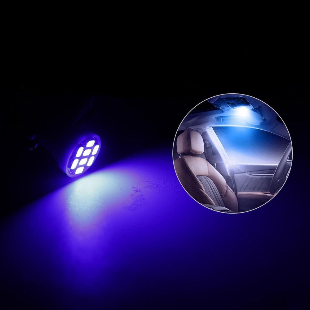 Set 13 đèn led ánh sáng xanh lam trang trí nội thất xe hơi