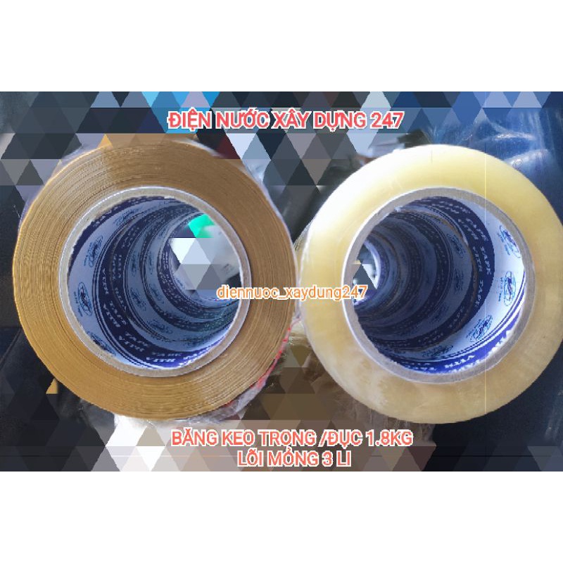 Băng Keo Trong / Đục 200ya 1.8KG/cây - lõi mỏng 3li ( HÌNH THẬT 100% KÉO ẢNH )