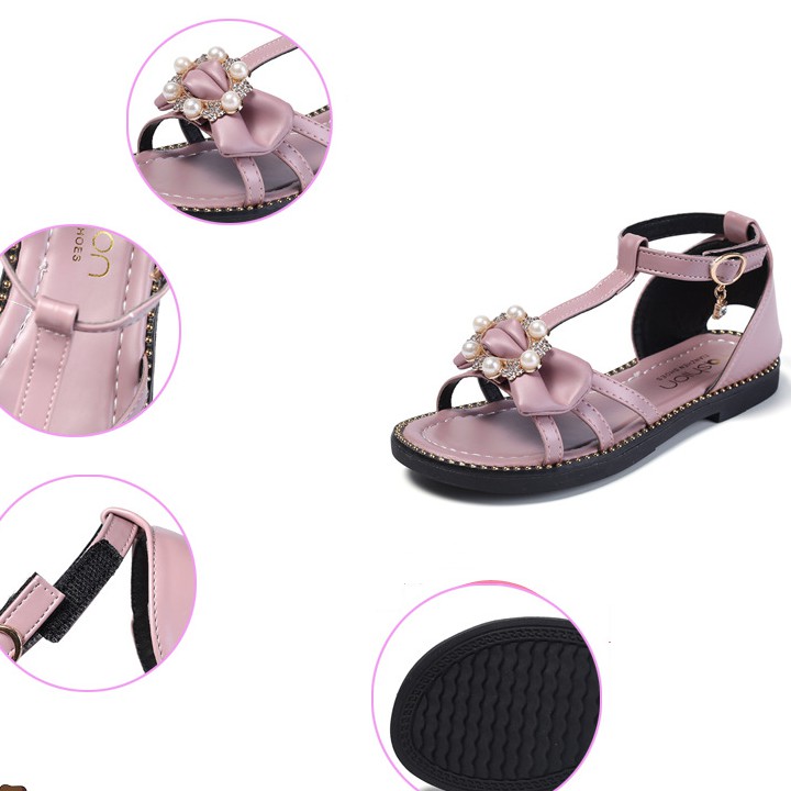 [SKM] Dép Sandal nữ nơ đính đá cho bé 20712