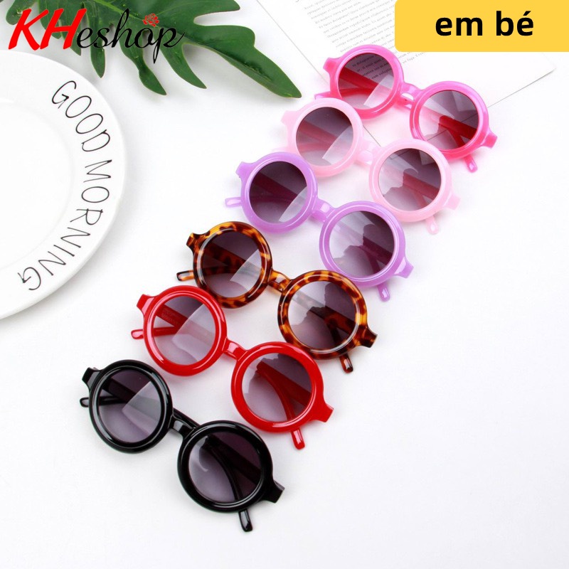 [Kính đẹp nhất thế giới] Dành cho Bé Trai Bé Gái, gọng tròn bóng phong cách Retro dễ thương nhiều màu sặc sỡ mã Y1558