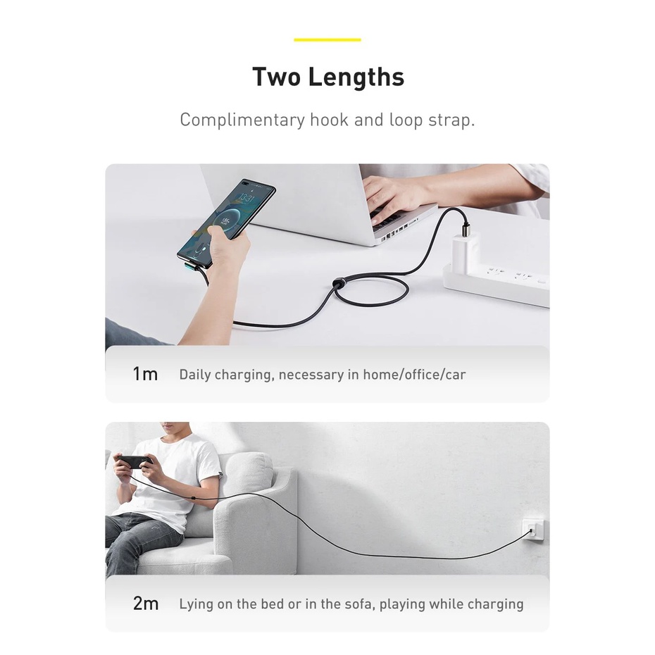 Cáp sạc nhanh và truyền data Baseus Legend Series Elbow 66W, cổng TypeC, dài 2M  - Nhất Tín Computer