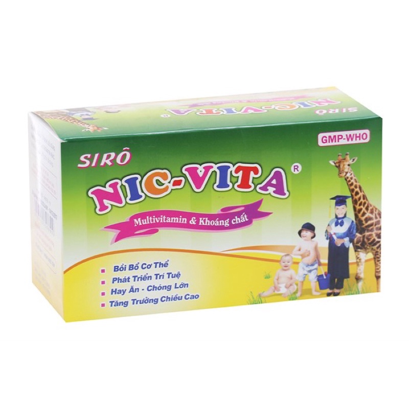 NIC-VITA SIRO 20 ỐNG-Giúp trẻ ăn ngon, cung cấp dinh dưỡng thiết yếu