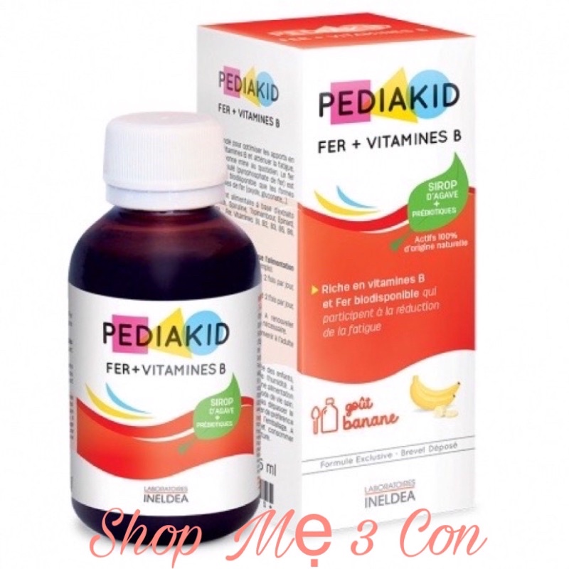 [Mẫu mới] Pediakid bổ sung Sắt Fer + Vitamin B Pháp